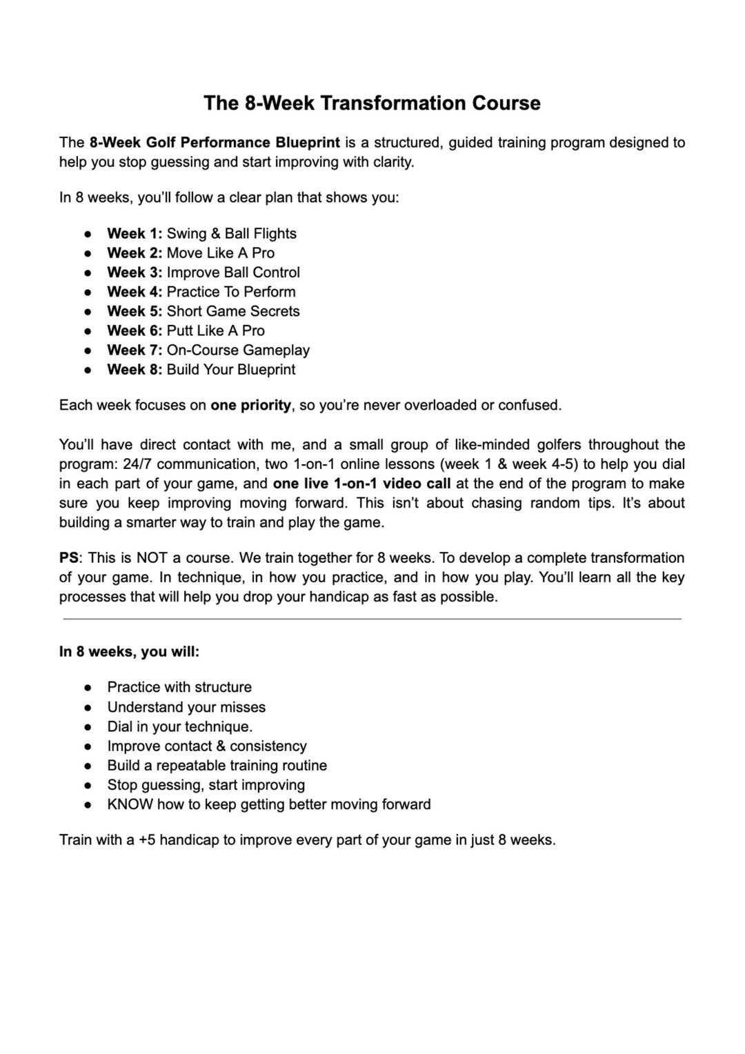 The 8-Week Performance Program