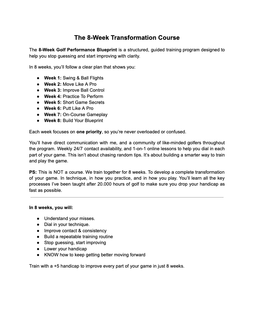 The 8-Week Performance Program