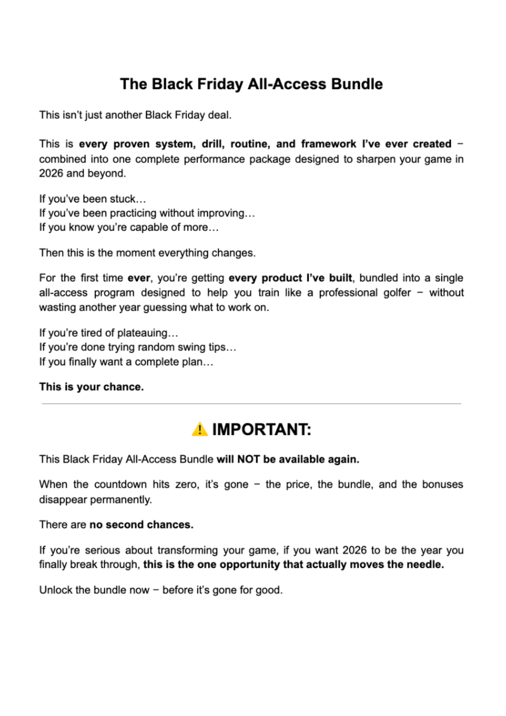 Black Friday: All-Access Bundle