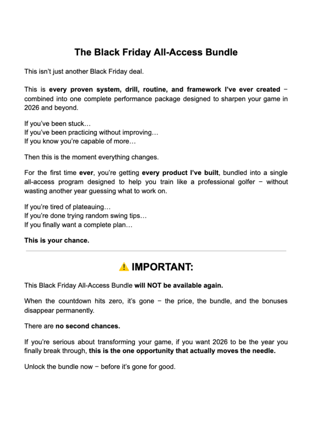 Black Friday: All-Access Bundle